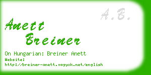 anett breiner business card